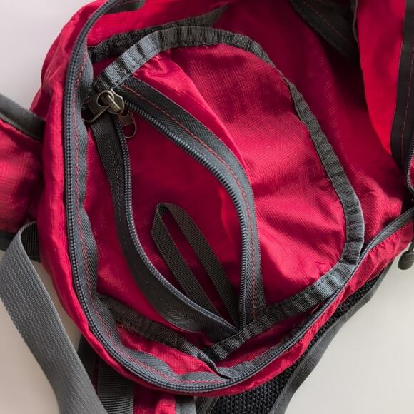 HIKPRO Red & Gray Durable Lightweight Packable Backpack Water Resistant - Picture 4 of 10